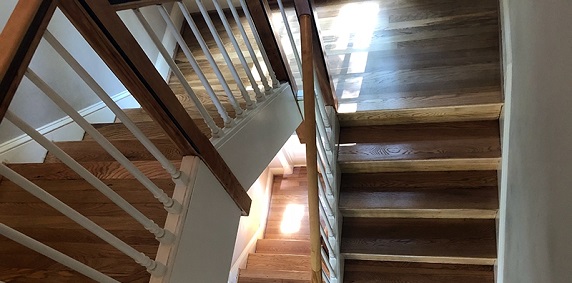 french oak wood stair case installation